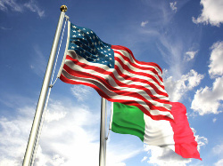 Italian and american flags together